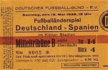 Deutschland - Spanien / Eintrittskarte