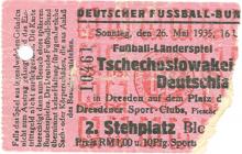 Deutschland - Tschechoslowakei / Eintrittskarte